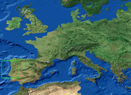 Map of Europe showing general location of Lisbon