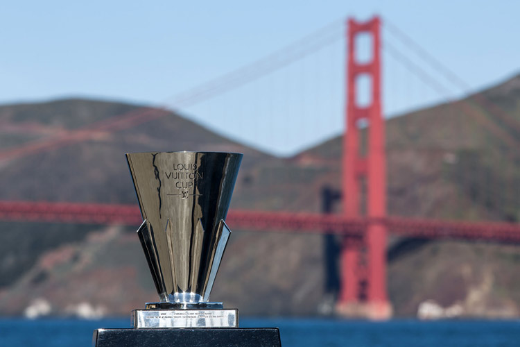 Louis Vuitton Cup and Golden Gate Bridge.  Image:2013 ACEA/Photo: Gilles Martin-Raget