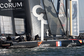 Energy was one of two boats to bring home their first ACWS fleet race win on Sunday.  Photo:2011 ACEA/Gilles Martin-Raget