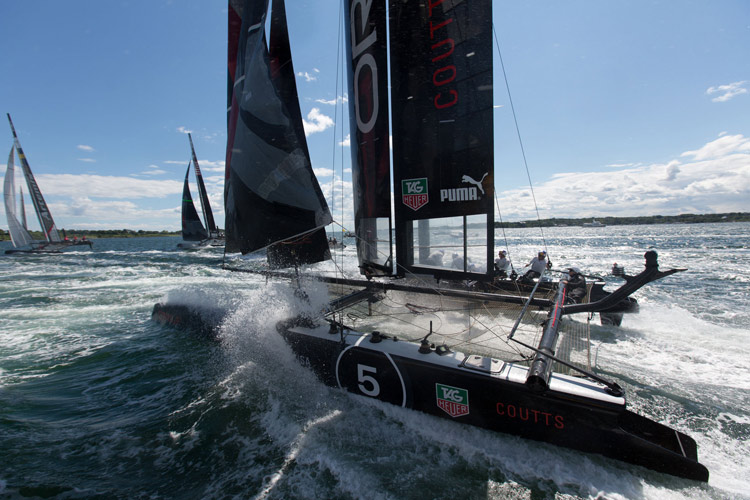  Oracle5 AC45 getting down in Newport, June 2013. Photo:2012 ACEA/Gilles Martin-Raget