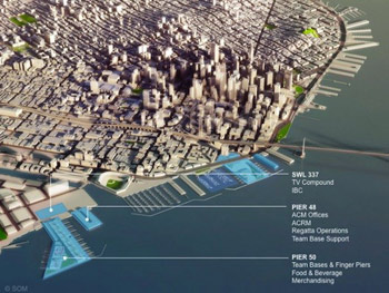 Original concept plan for San Francisco Waterfront Piers. Click image to enlarge and read more. Image: ©2010 Skidmore, Owings, and Merrill, LLP