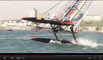 Video highlights of AC45 capsizes on Day 2 of ACWS Cascais - Image (C) 2011 ACEA