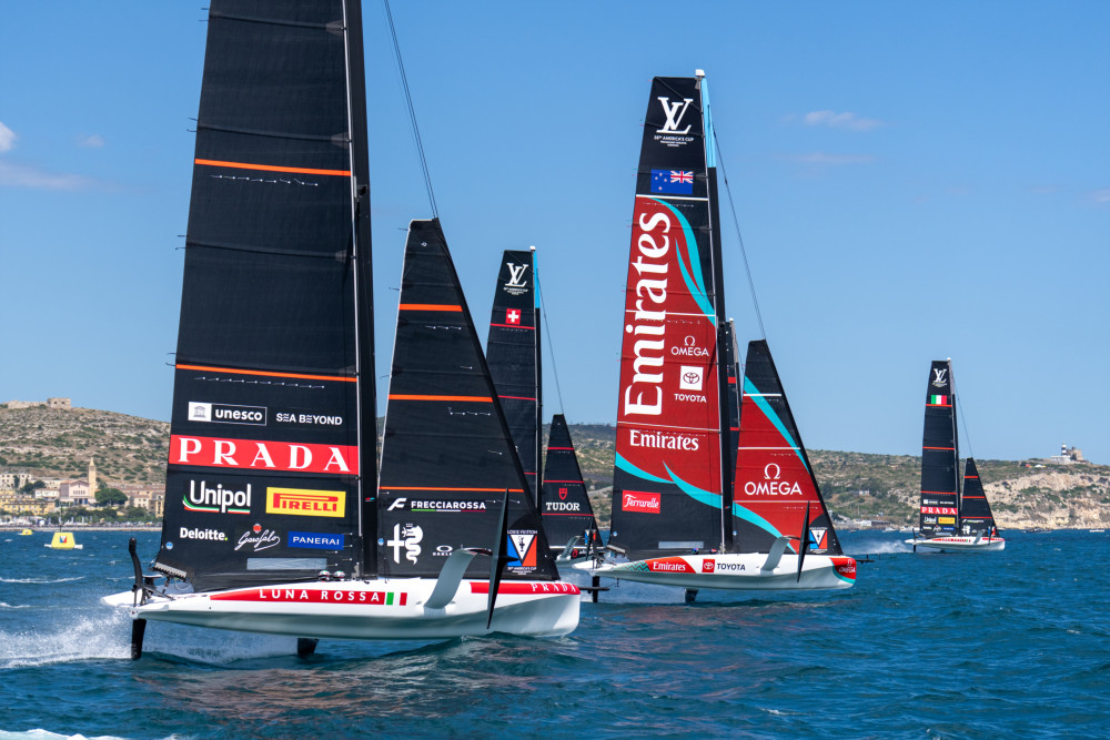 AC40s race in Cagliari.